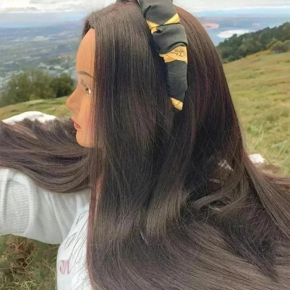 Upcycled Silk Headband Artisan Handsewn Scrunchy Crown Island Vibes Palm Tree - Picture 2 of 9